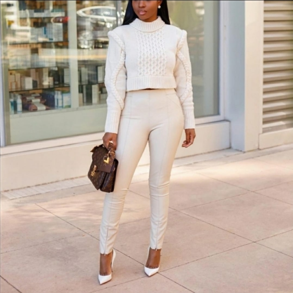 Zara shoulder pad knit sweater